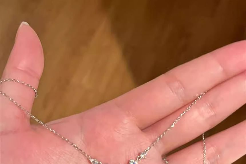 Necklace Droplet Rhinestone Pendant Alloy