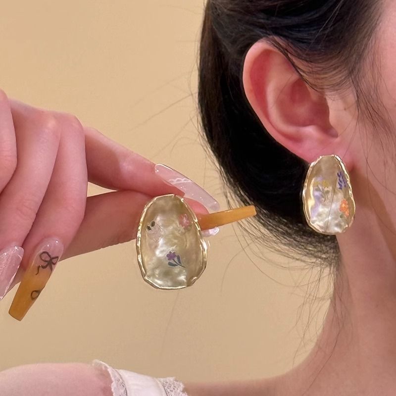 Statement Floral Glaze Alloy Earring