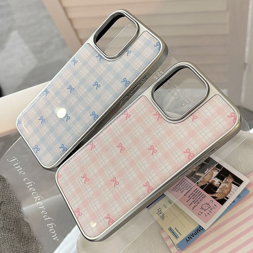 Bow Case Phone Plaid
