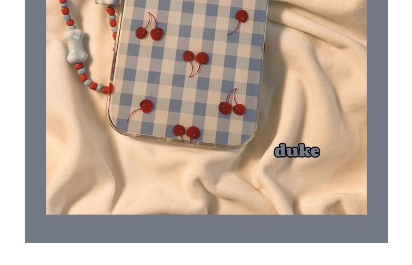 Print Strap Cherry / Set Beaded Case iPhone