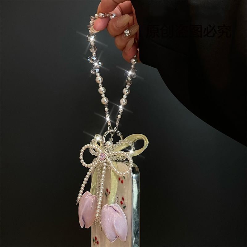 Faux Phone Pearl Lanyard Pad with