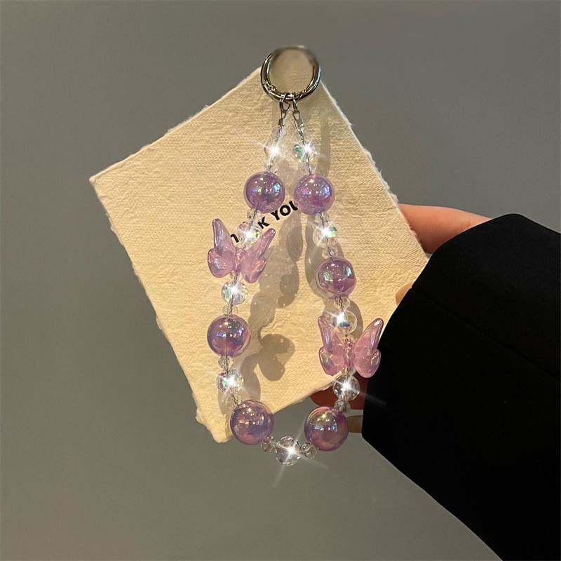 Lanyard Phone Beaded Butterfly