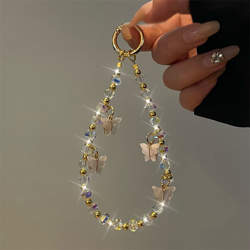 Phone Butterfly Lanyard Beaded