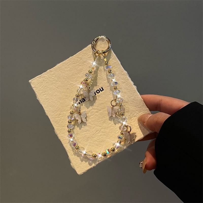 Phone Butterfly Lanyard Beaded