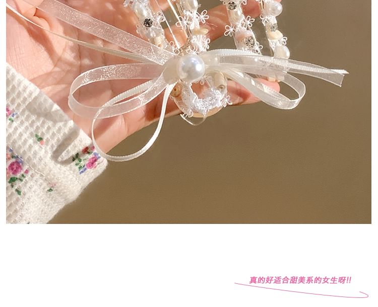 Hair Pearl Faux Bow Clip