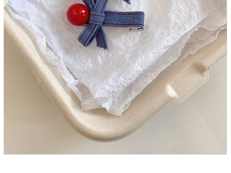 Set Denim Hair Bow Clip