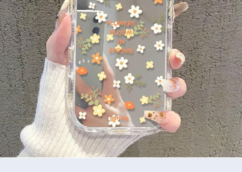 Phone Floral Case Mirrored
