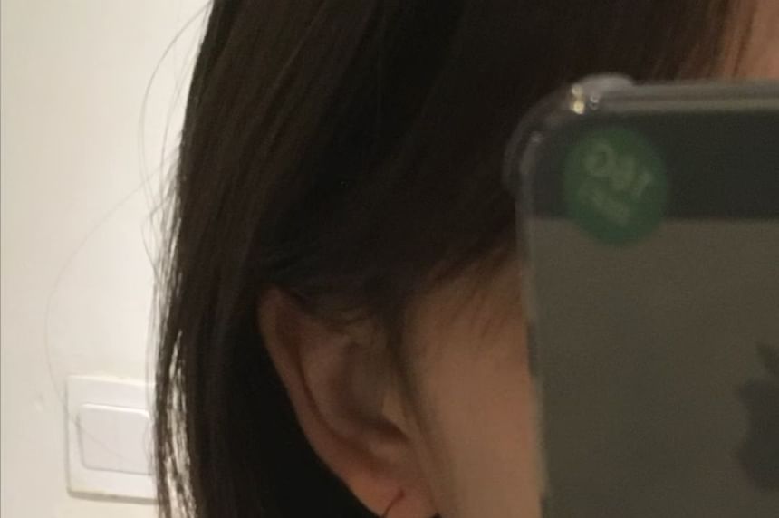 Earring Faux Open Hoop Pearl Drop