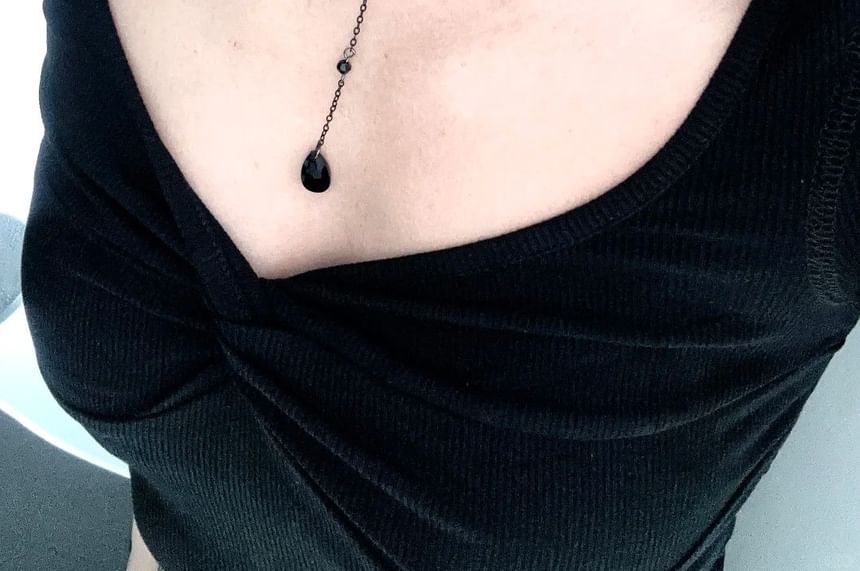 Necklace Faux Chain Crystal Station