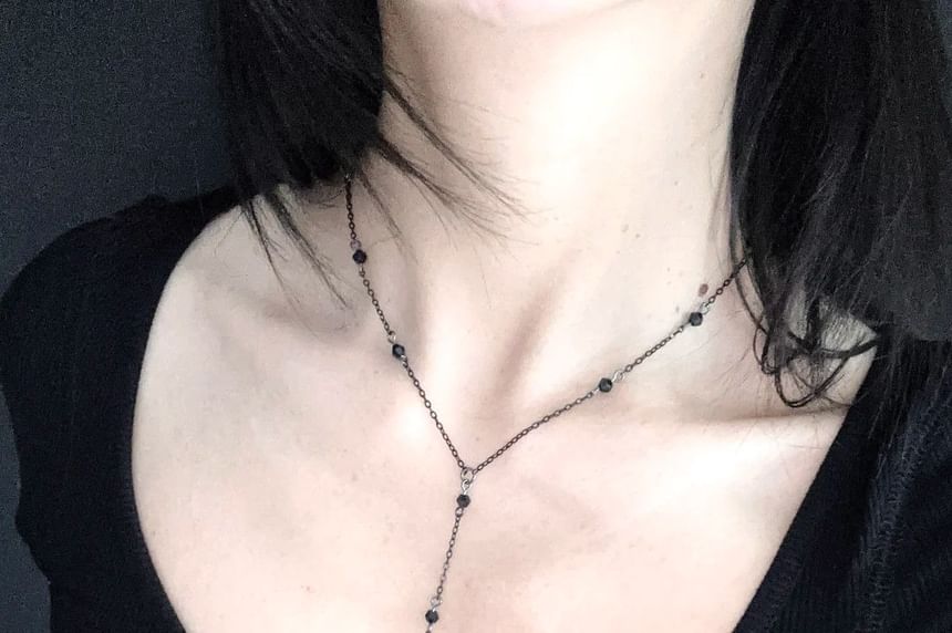 Necklace Faux Chain Crystal Station