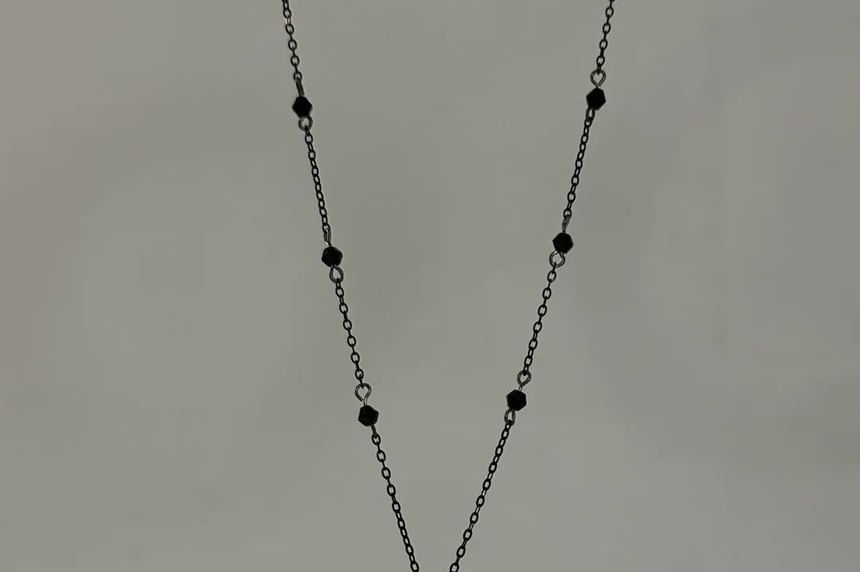 Necklace Faux Chain Crystal Station