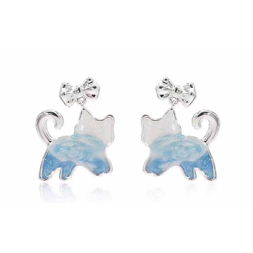 Bow Drop Cat Earring
