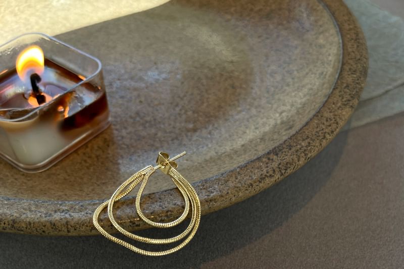 Hoop Sterling Earring Layered 925 Silver