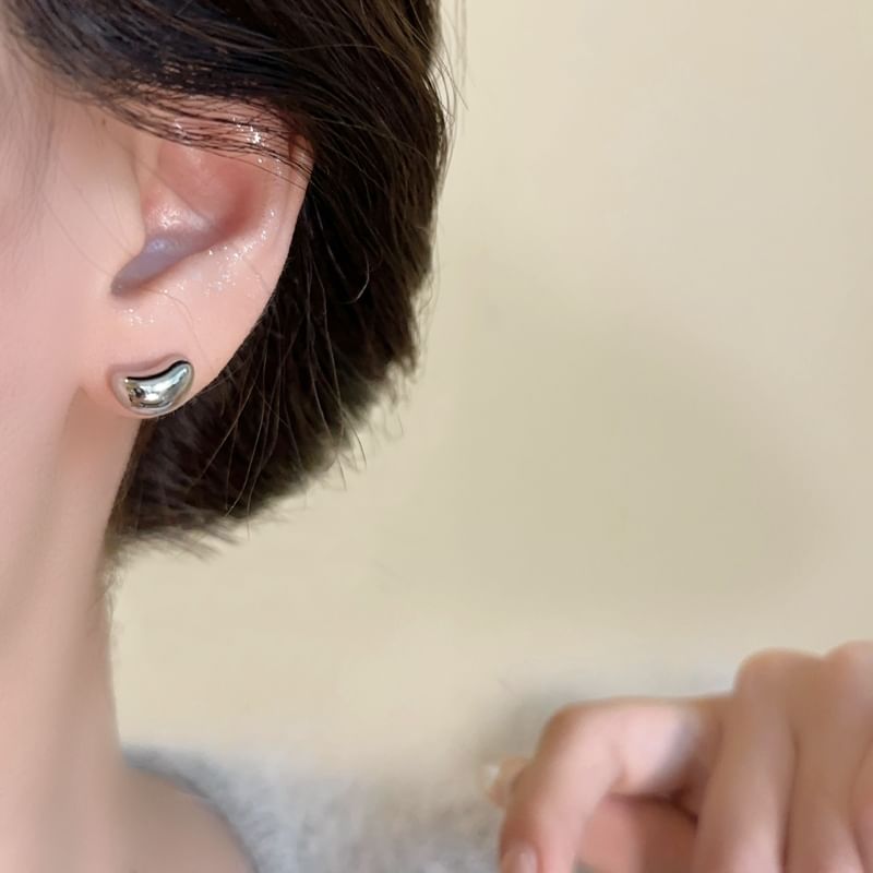 Stud Sterling Bean 925 Silver Earring