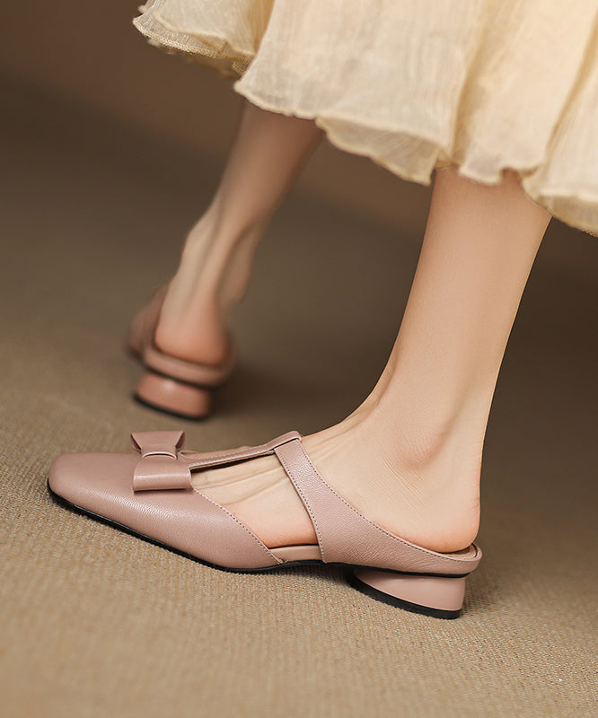 Light Slide Hollow Out Sheepskin Blue Sandals Splicing