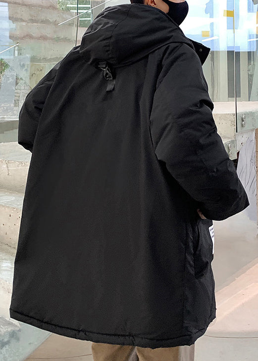 Lose Armee-Grün Mit Kapuze Reißverschluss Taschen Ente Unten Männer Unten Mäntel WinterRM016