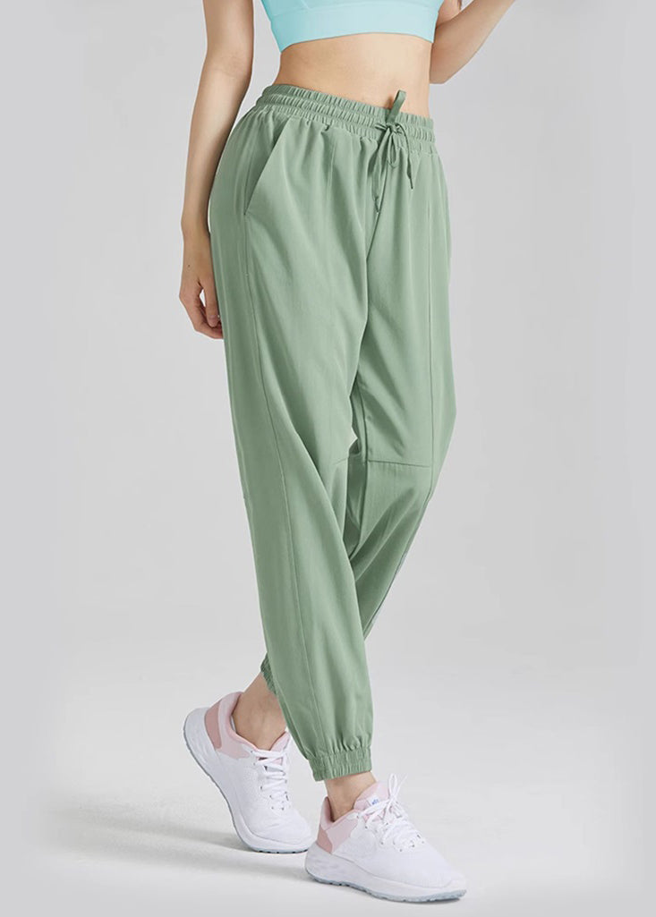 Pantalon ample à nouer à la taille élastique, lanterne de yoga noire