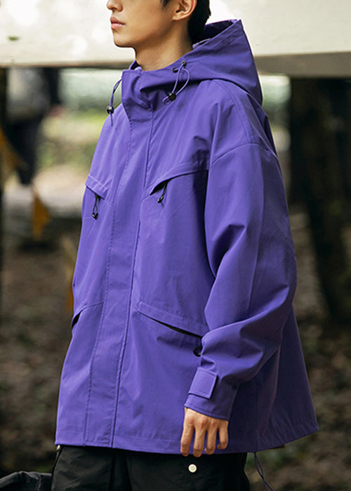 Mäntel Lose Taschen Reißverschluss Mit Kapuze Herren Baumwolle Grün Schwärzlich