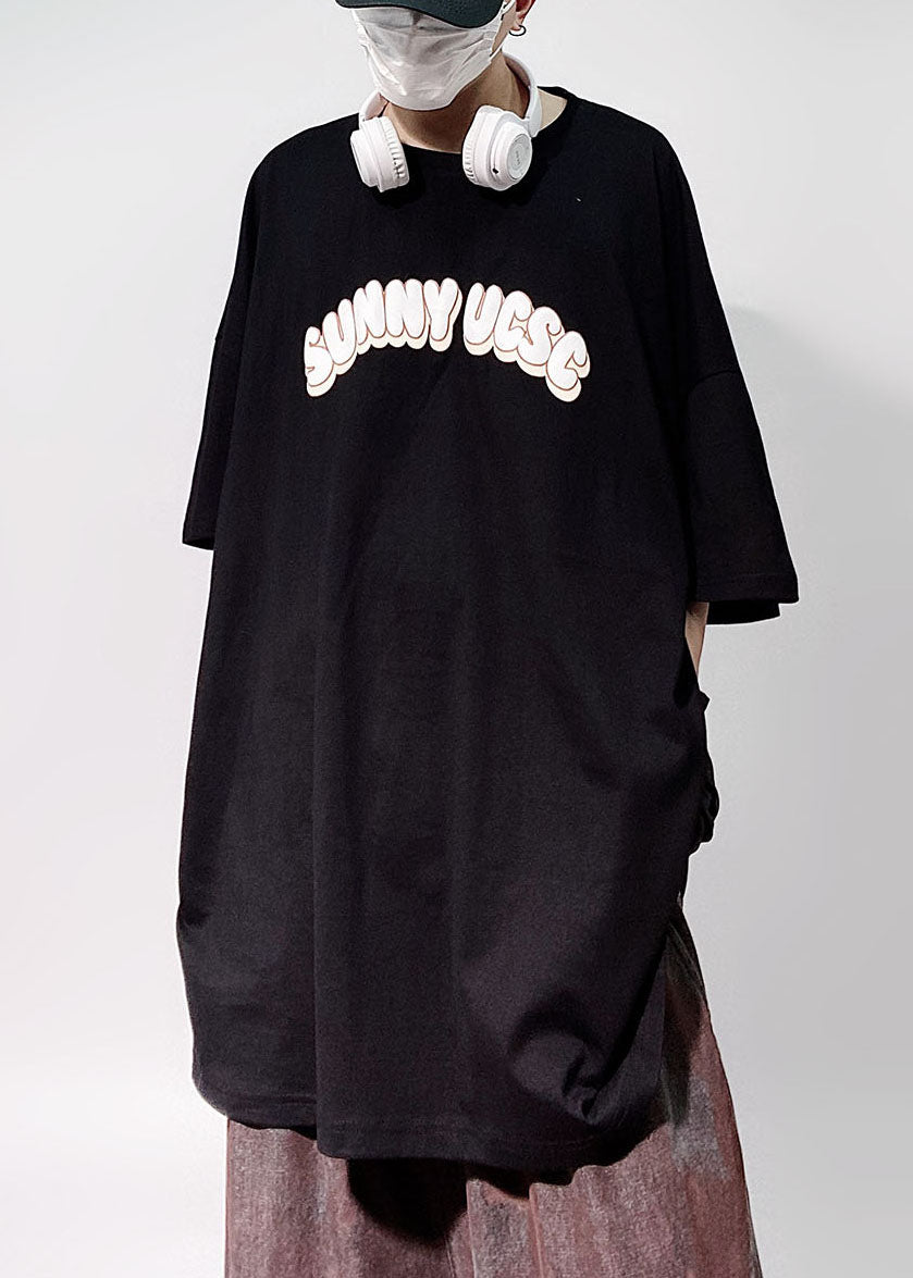 Sleeve Letter Men's Shirts T Half Floral Cotton Blue Loose