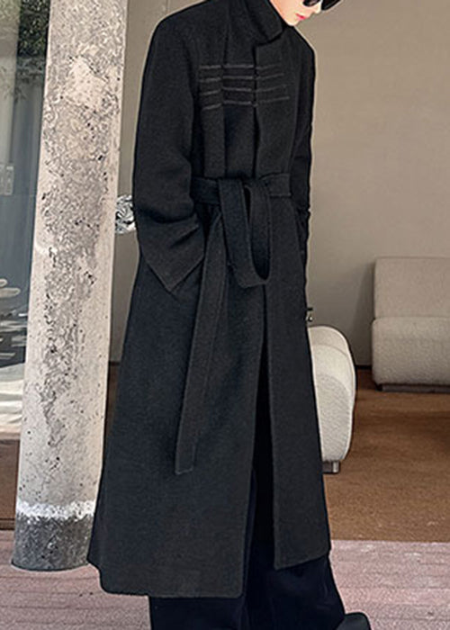 Lose Ingwer Gelb Stehkragen Taschen Woll Herren Mäntel Winter RO045