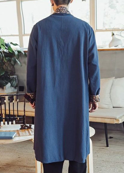 Lose Navy V-Ausschnitt Patchwork Dicke Männer Parka Winter RO038