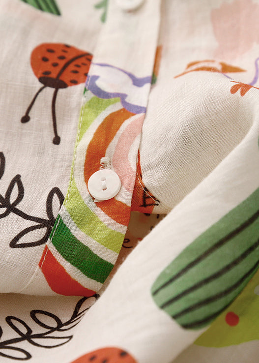 Hemden Lose Baumwolle Peter Spring Print Pan Kragen