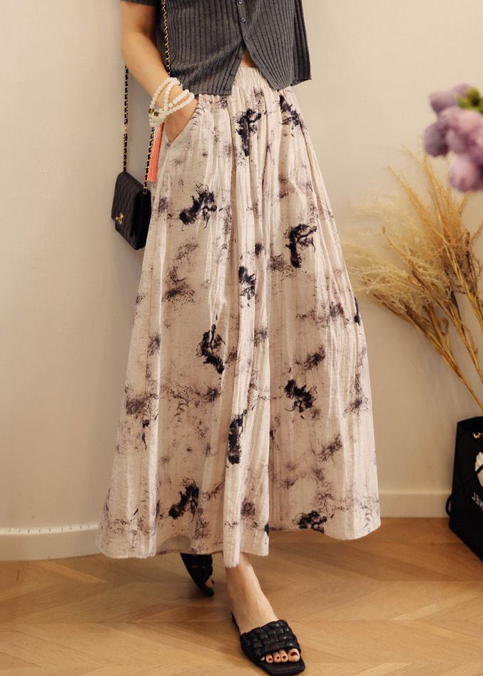 Lose Taille Baumwolle Bein Taschen Elastische Print Hosen Sommer