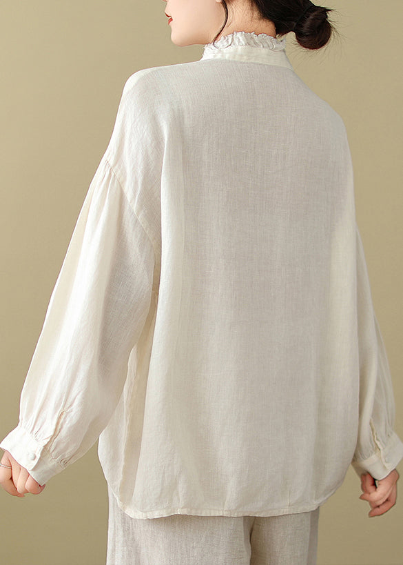Haut surdimensionné en coton blanc moderne Printemps TM015
