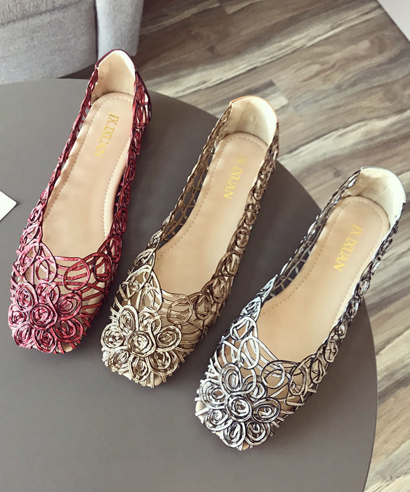 Walking Mulberry Out Sandalen Leder Hohl Faux Art Spleißen