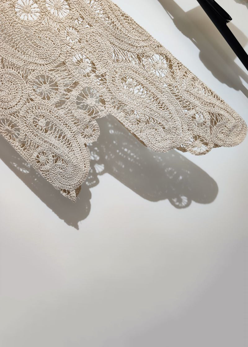 Strickweste Aushöhlen Ärmellos Apricot Neu Asymmetrisch