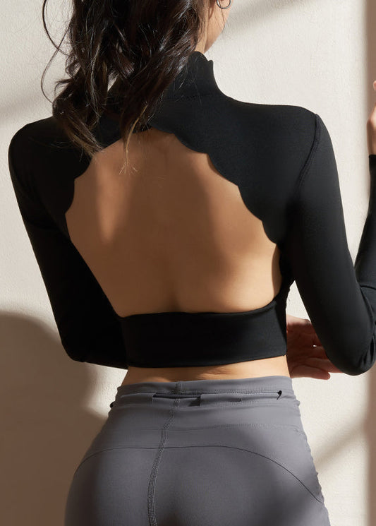 Hauts d'entraînement ajustés, hauts noirs, nouveau col, printemps, amples