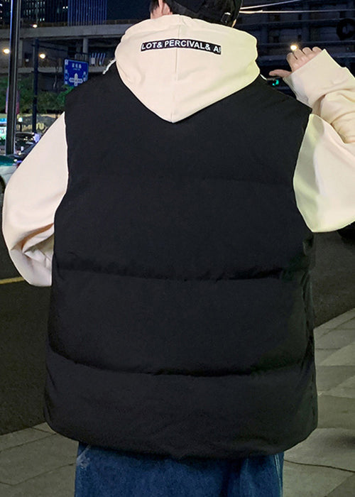 Neue schwarze Reißverschlusstaschen warme Fleece-Weste für Herren im Winter EQ024