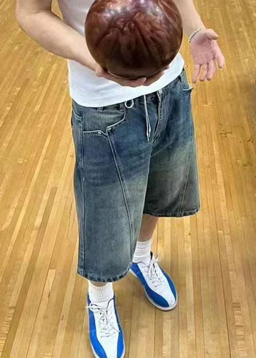 Neu Blau Original Design Hohe Taille Denim Herren Shorts Sommer YL020