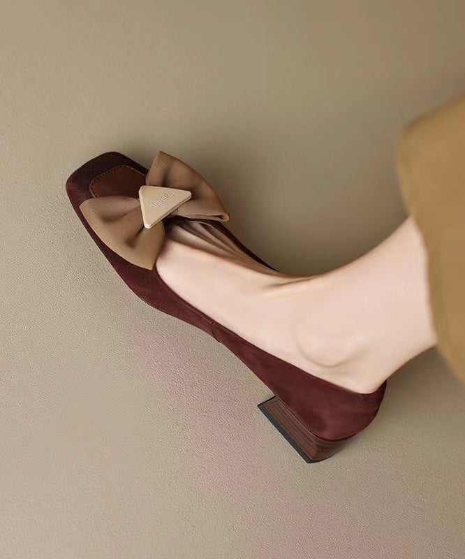 Mocassins Penny en daim marron neufs avec nœud et bout carré RI034