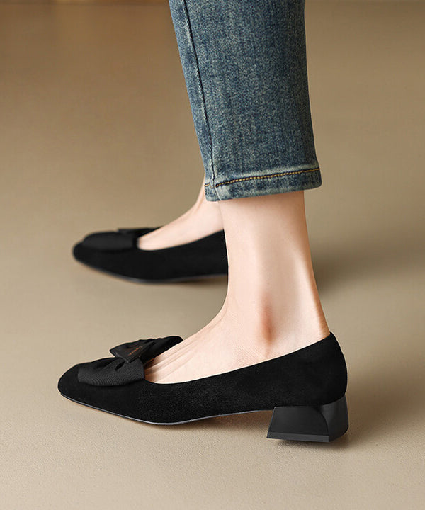 Mocassins Penny en daim marron neufs avec nœud et bout carré RI034