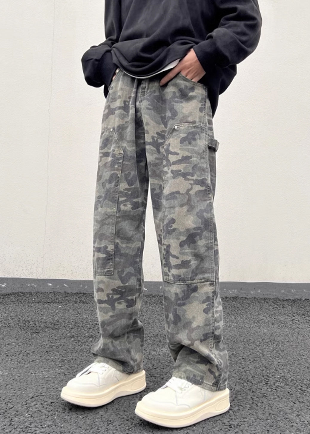 Camouflage Taille Männer Warme Hohe Frühling Taschen Neue Hosen