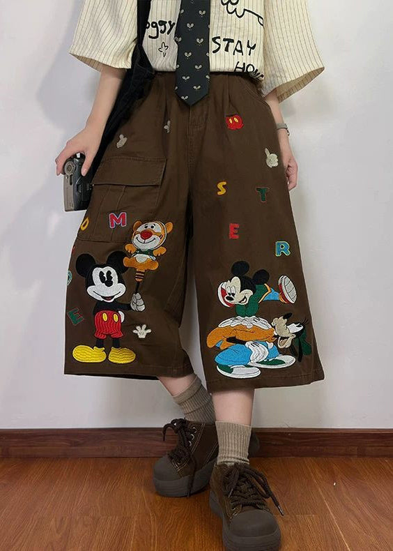 Pantalon court en jean imprimé pour homme, poches de dessin animé, nouvelle collection été