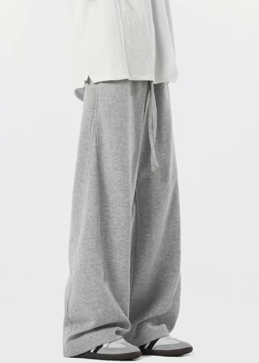 Pantalon gris en polaire chaude avec poches à lacets pour homme, printemps RM064