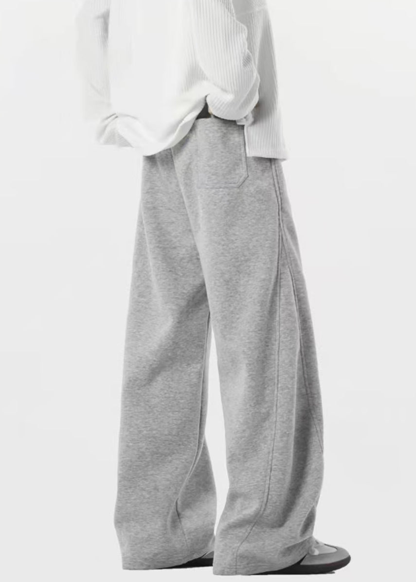 Pantalon gris en polaire chaude avec poches à lacets pour homme, printemps RM064