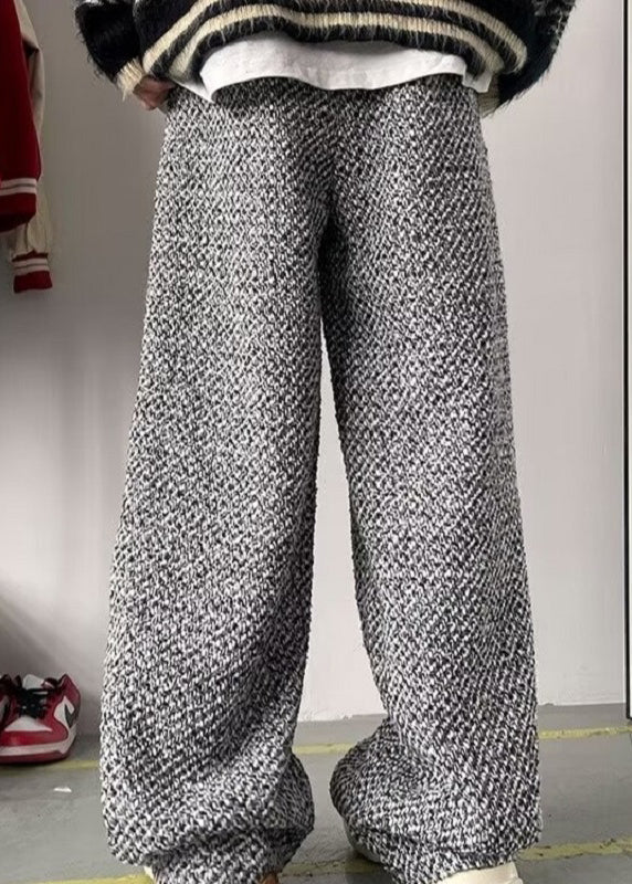 Pantalon oversize gris pour homme, en laine neuve, pour le printemps