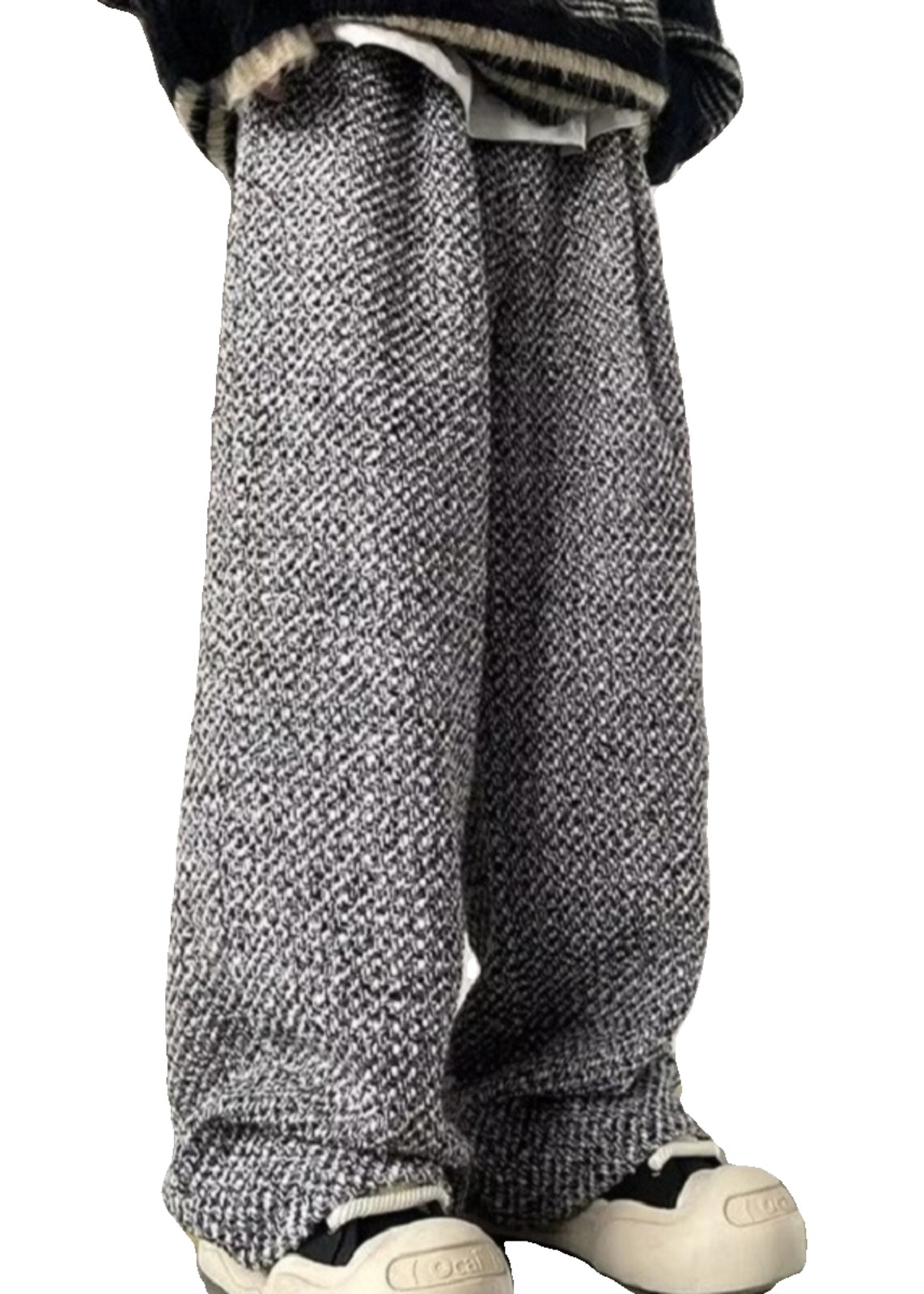 Pantalon oversize gris pour homme, en laine neuve, pour le printemps