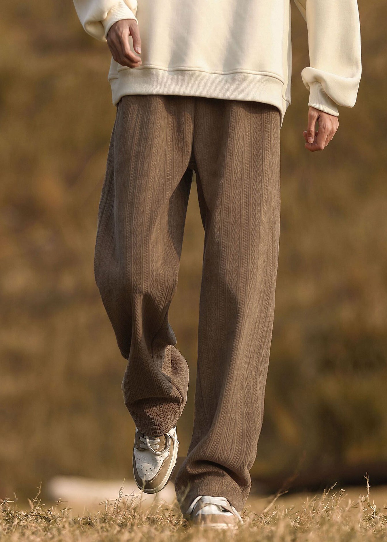 Pantalon gris en polaire chaude avec poches et taille élastique pour homme, nouvelle collection printemps RM063