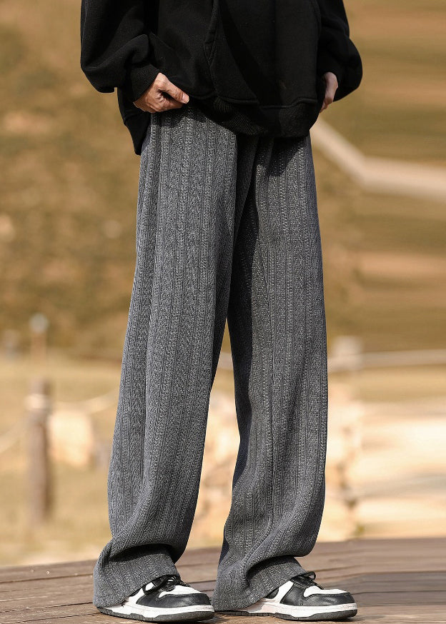 Pantalon gris en polaire chaude avec poches et taille élastique pour homme, nouvelle collection printemps RM063