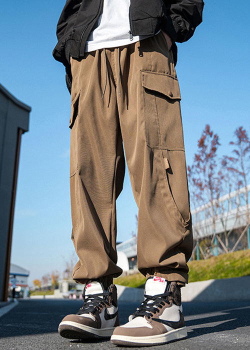 Pantalon décontracté à poches, nouveau faisceau de dentelle, coton, hommes, printemps, kaki