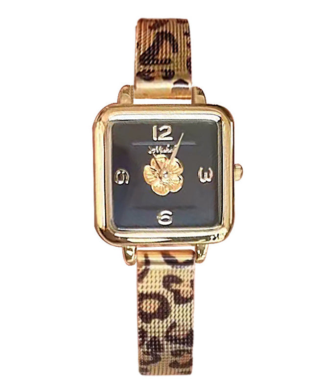 Uhrwerk Leopard Uhren Edelstahl Schwarz Neu Quarz