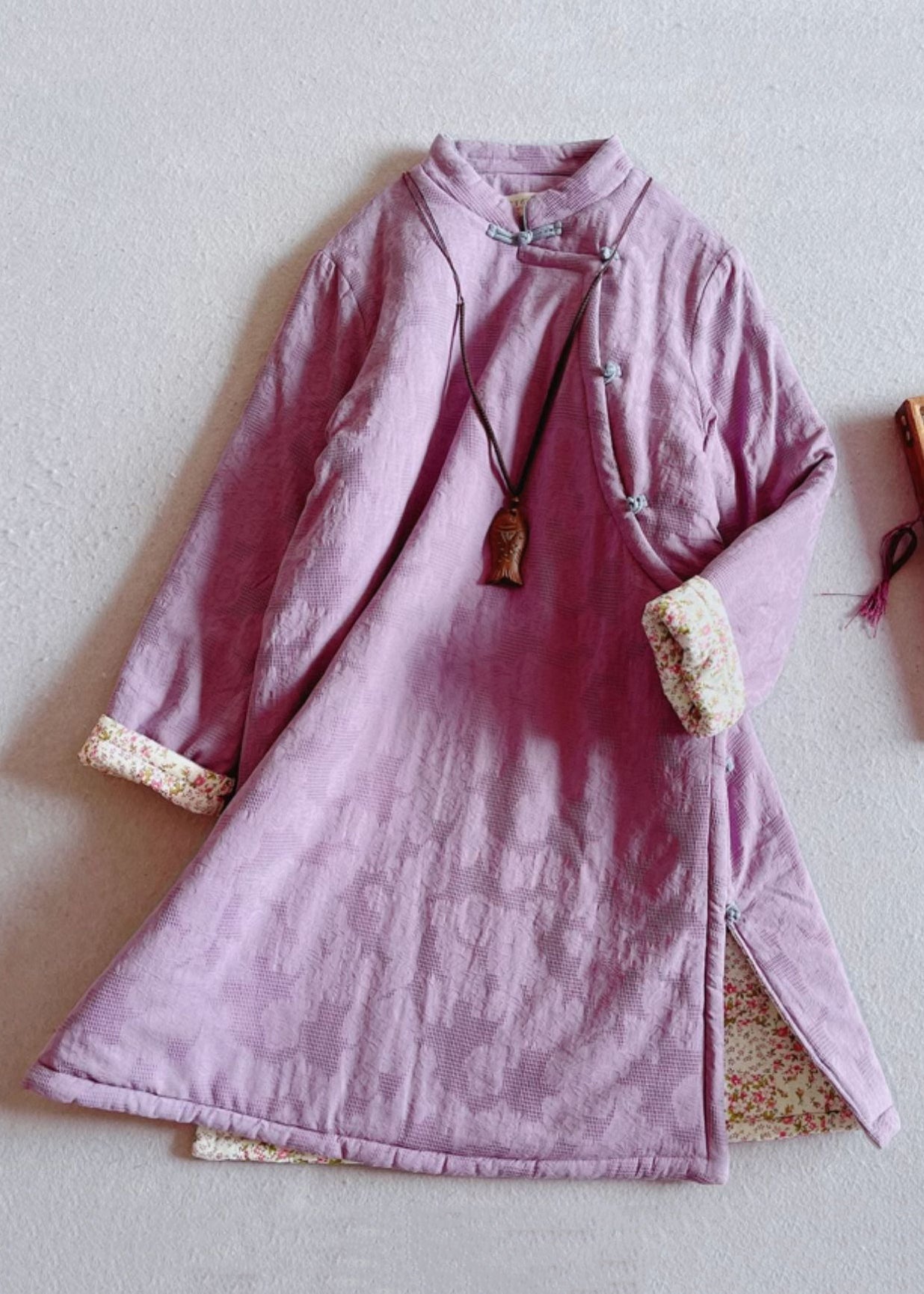 Parka rose à col montant et boutonnage latéral, nouvelle collection hiver ER001