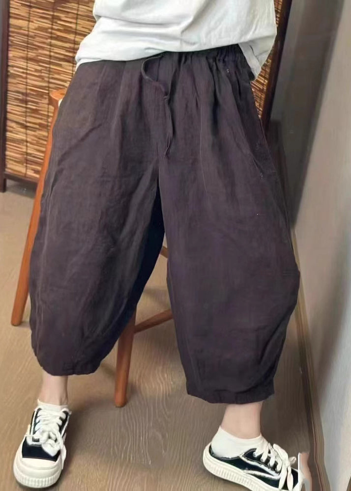 Haremshose Retro Beige Sommer Neu Oversized Leinenhose