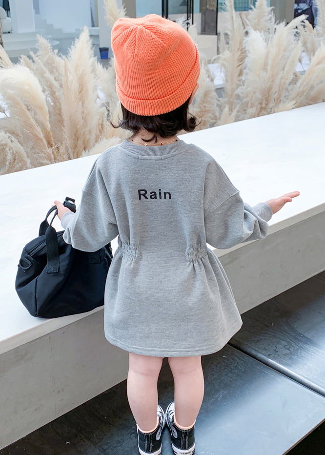 Nouveauté Rose O-cou Froissé Enfants Longues Robes Printemps TV036