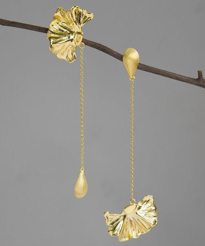 Novelty Sterling Silver Poppy Flowers Tassel Drop Earrings QQ026