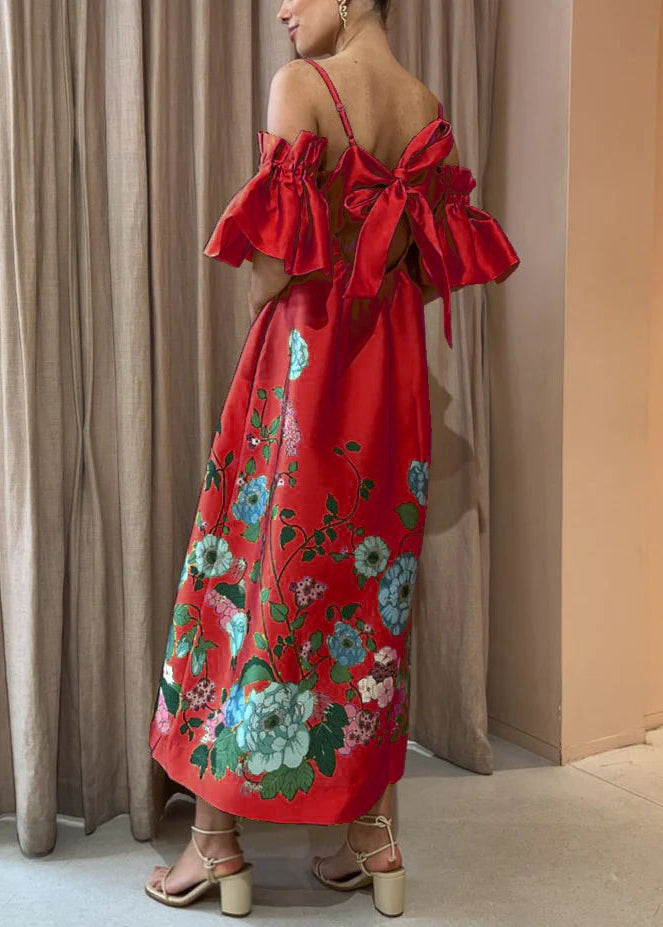 Neuartiges Kleid aus Baumwolle mit Spaghettiträgern und ausgestellten Ärmeln, Gelb, Drucktaschen FF096